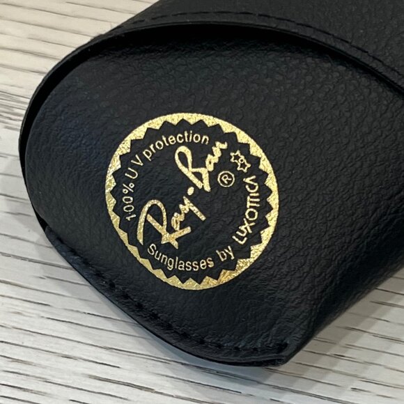 LOT of 2 RAY BAN BLACK SOFT LEATHER SUNGLASSES GLASSES STORAGE SNAP CLOSURE CASE - Picture 4 of 5